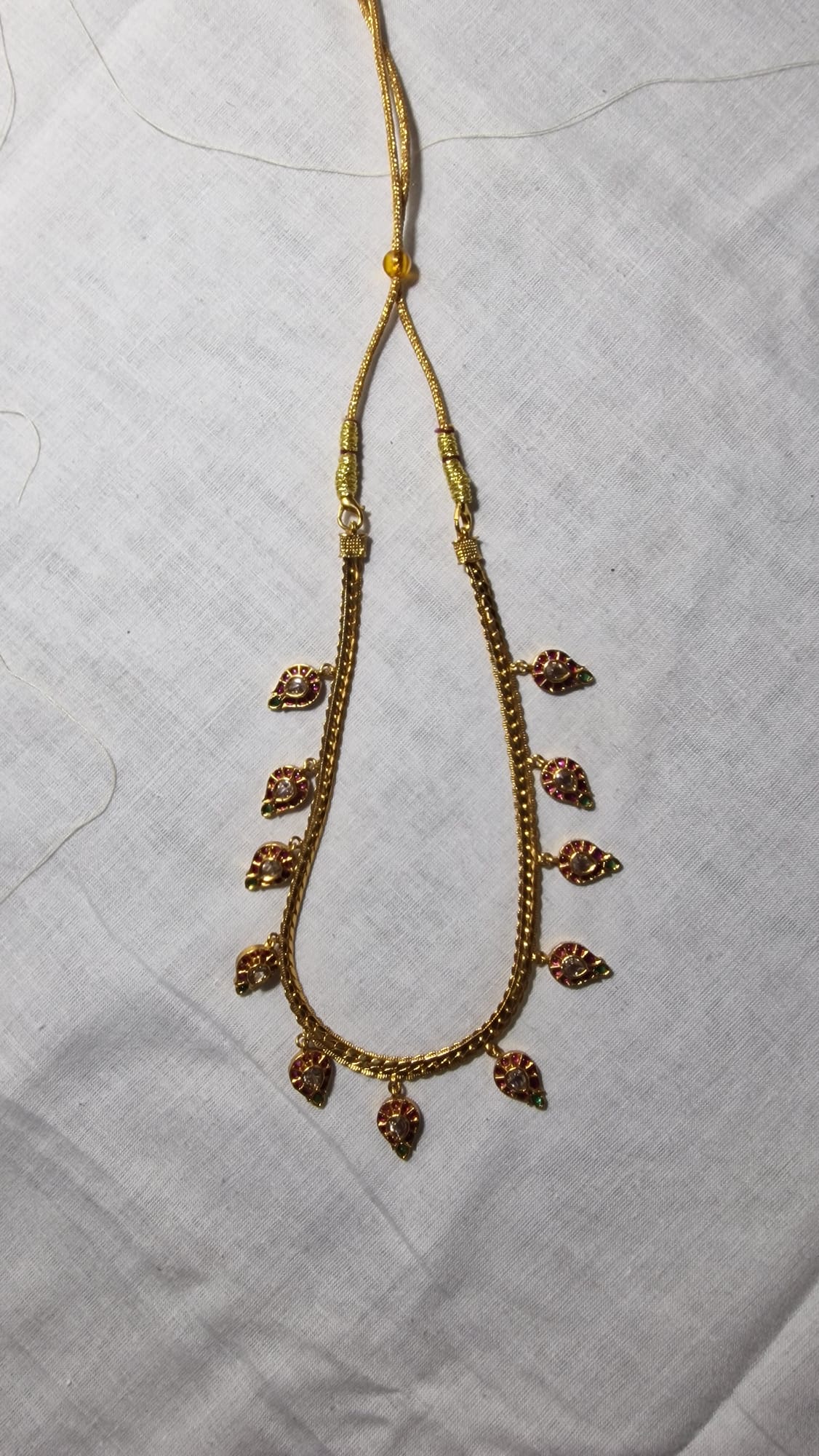 Paisley-drop cord necklace